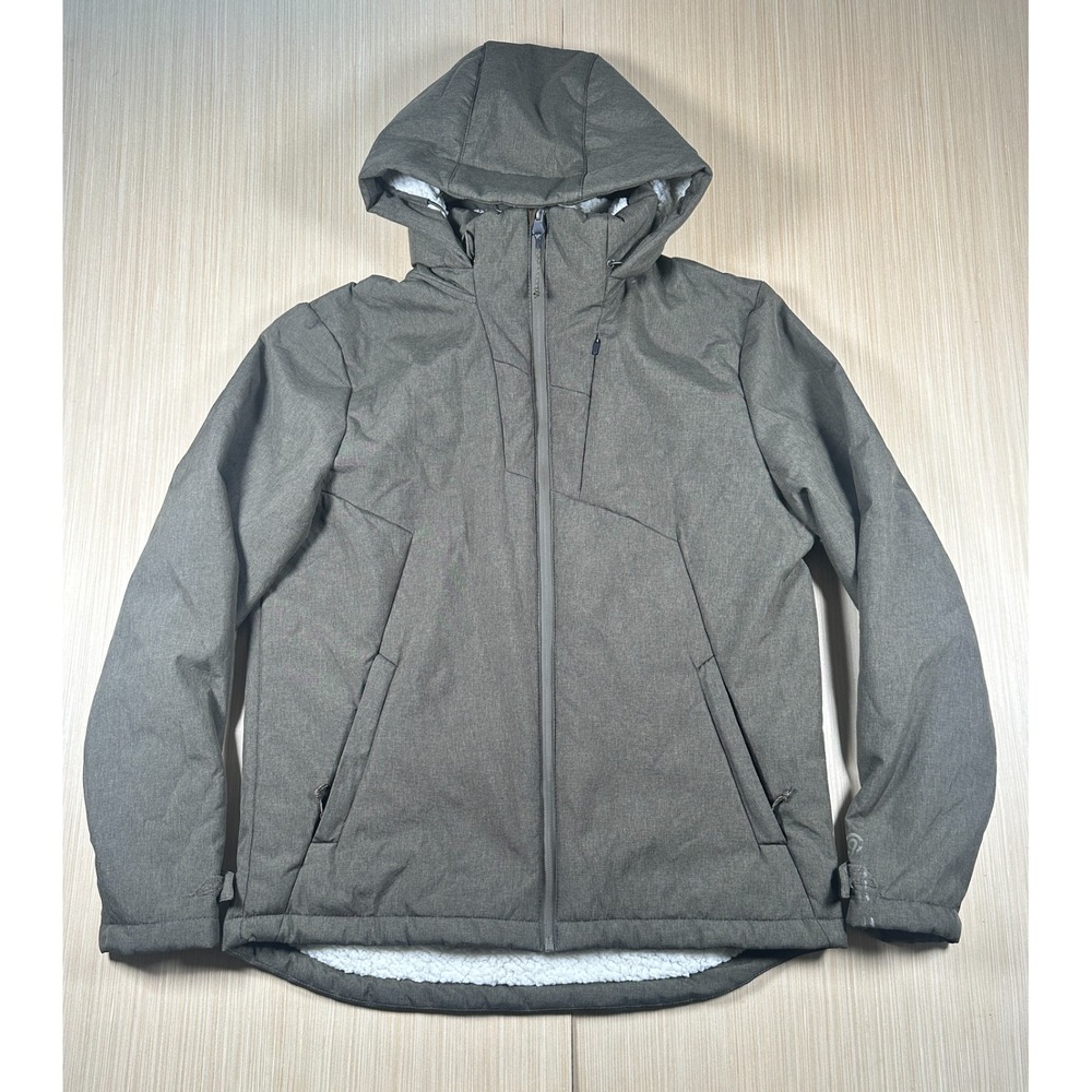 Champion Wind Resistant‎ Jacket Mens Medium Gray Sherpa Lined Full Zip Outerwear
